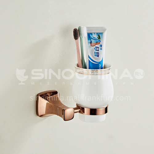 Bathroom simple rose gold stainless steel toothbrush holder single cup80802